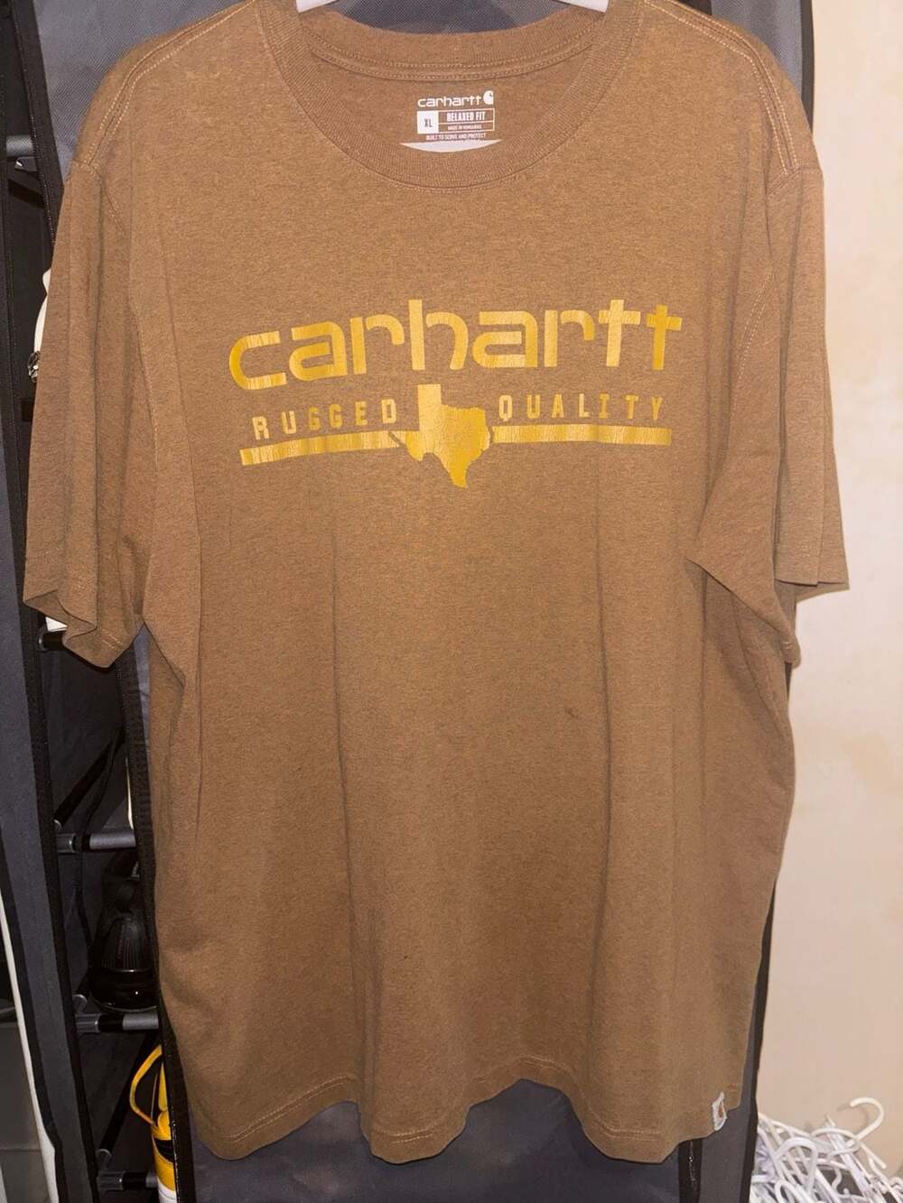 Carhartt Men's Relaxed‎ Fit Texas Rugged Quality Graphic T-Shirt Brown XL